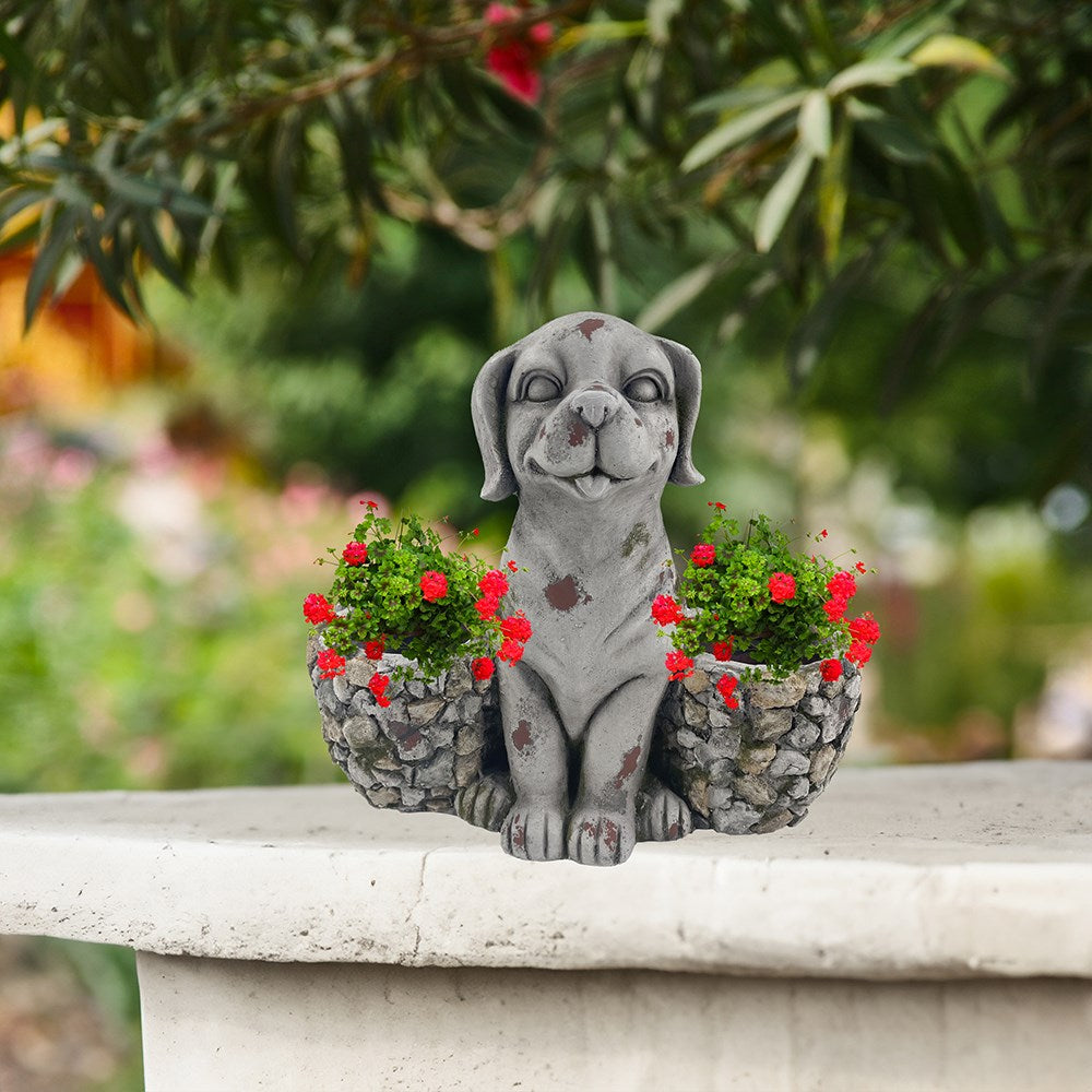 Puppy Dog with Double Planters