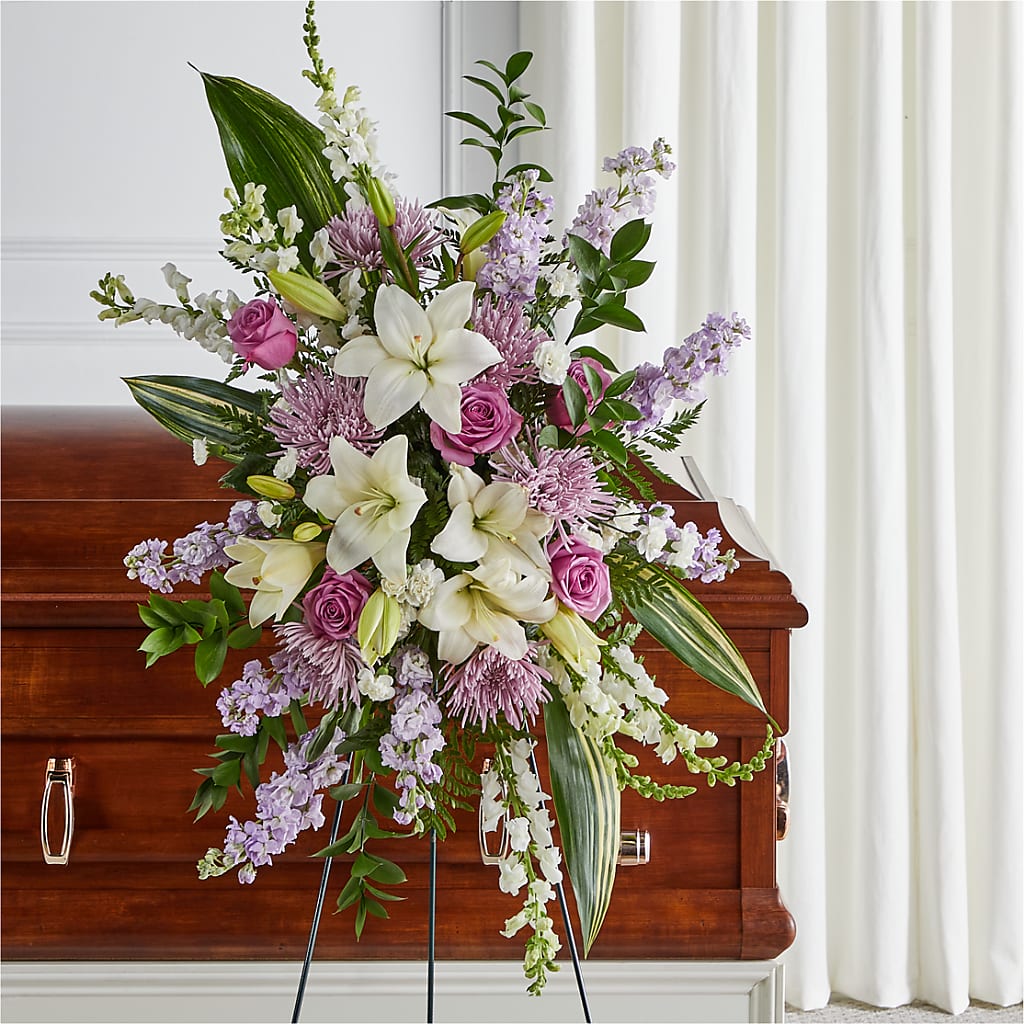 Grateful Hearts Standing Spray – NEIL'S FLOWERS AND GREENHOUSES, Kingston ON