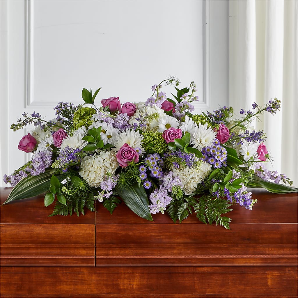 Meadows of Serenity Casket Spray – NEIL'S FLOWERS AND GREENHOUSES, Kingston ON