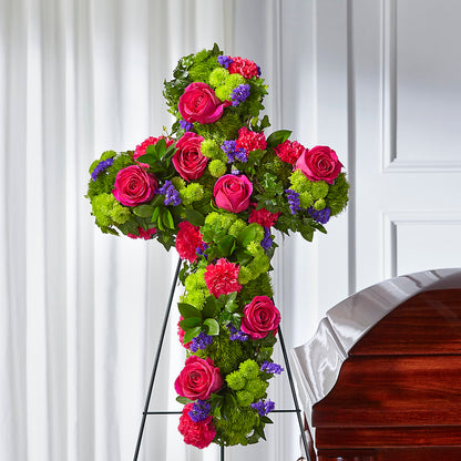 Tribute Rose Floral Cross – NEIL'S FLOWERS AND GREENHOUSES, Kingston ON